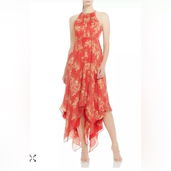 NWT HALSTON HERITAGE
Strappy Handkerchief-Hem Maxi Dress SZ 8 - Picture 2 of 11